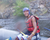 David, on a white water rafting trip, California