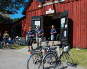 John, renting our bikes on an island in the Swedish archepelago