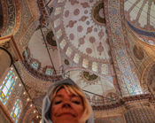 Lori, at the Blue Mosque, Istanbul, Turkey